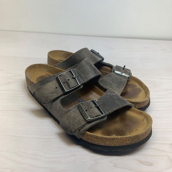 BIRKENSTOCK Arizona Soft Footbed Oiled Leather - Faded Khaki EU 39 US 8 - Picture 1 of 8